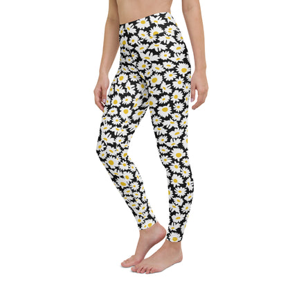 Midnight Sunflower Serenade High-Waisted Yoga Leggings