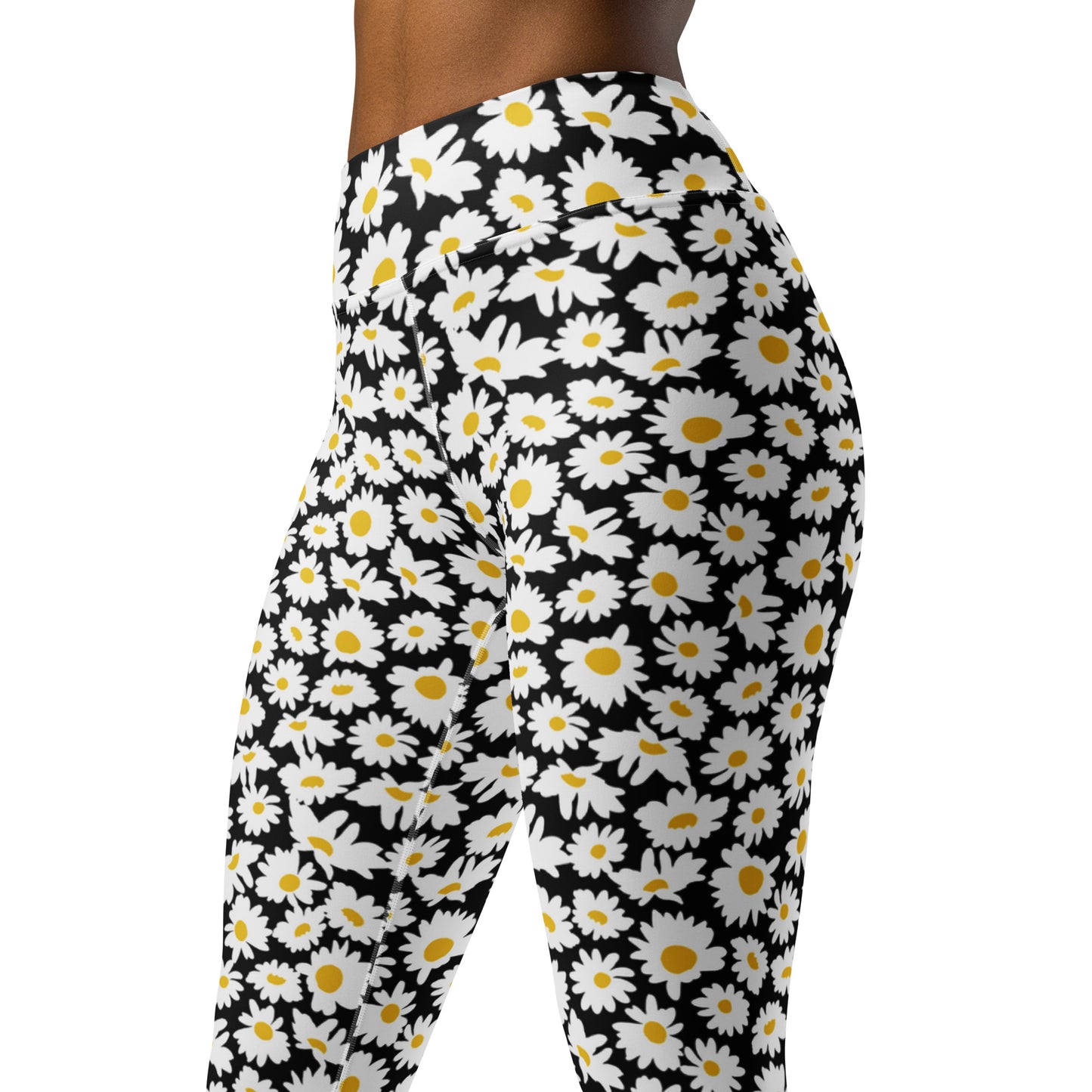 Midnight Sunflower Serenade High-Waisted Yoga Leggings