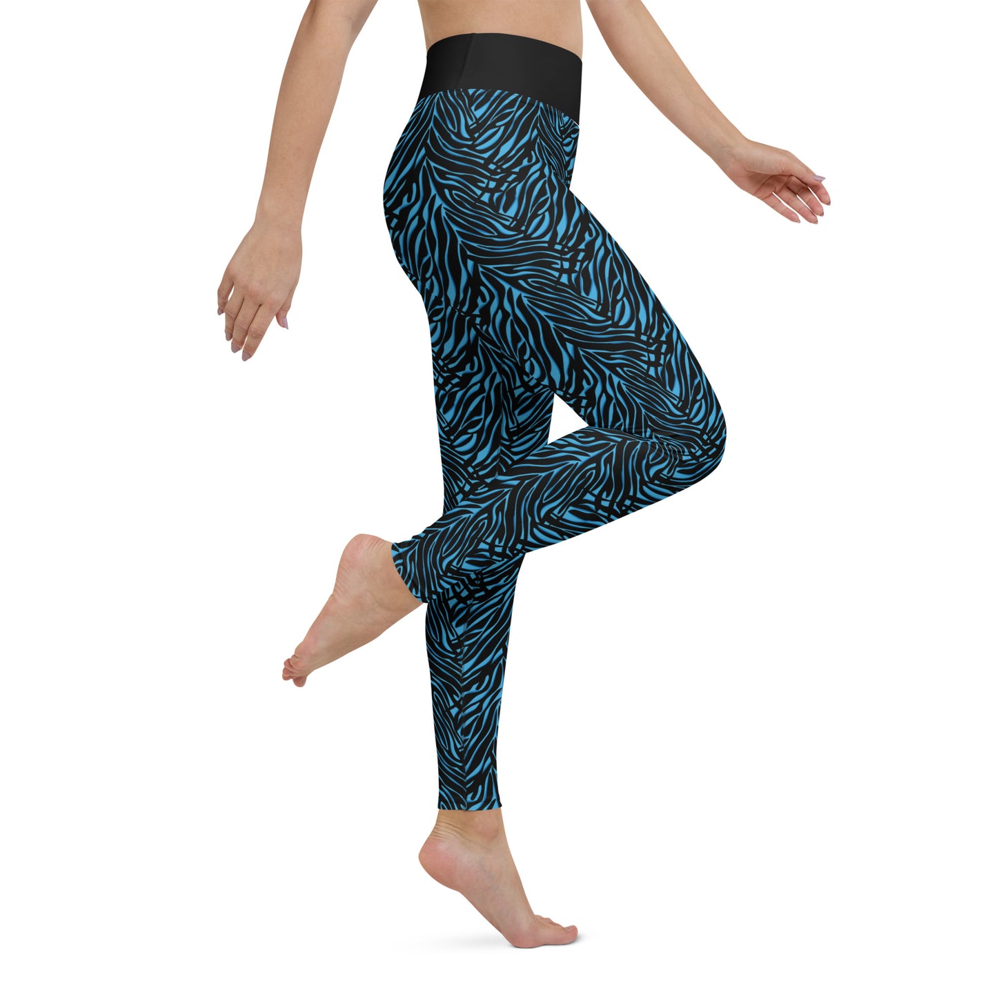 Azure Instinct Blue High-Waisted Yoga Leggings