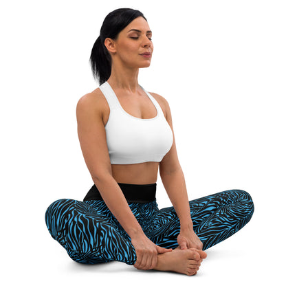 Azure Instinct Blue High-Waisted Yoga Leggings