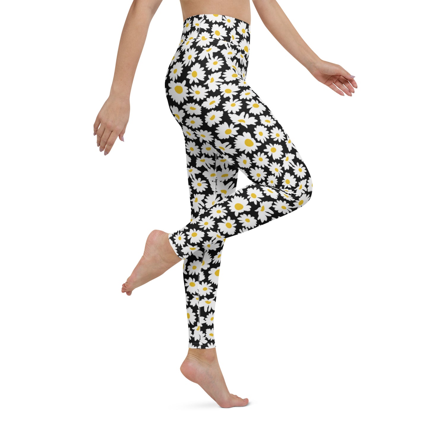 Midnight Sunflower Serenade High-Waisted Yoga Leggings