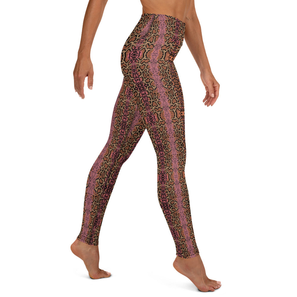 Rainbow Reptile High-Waisted Yoga Leggings