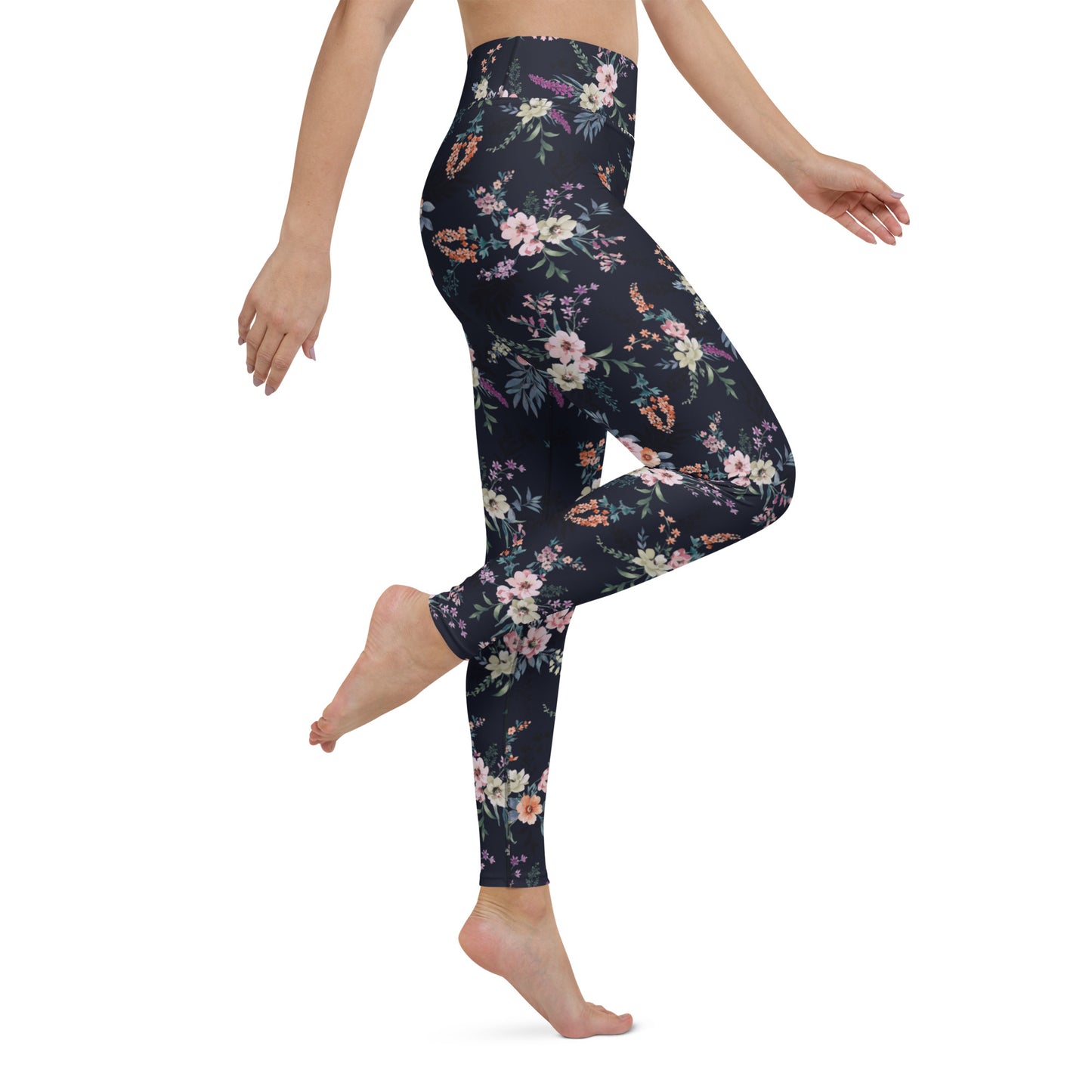 Floral Serenity High-Waisted Yoga Leggings