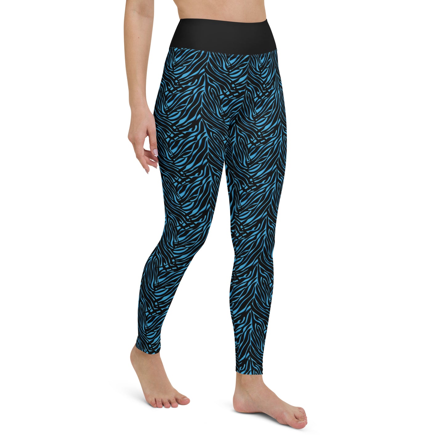 Azure Instinct Blue High-Waisted Yoga Leggings