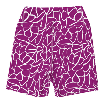 Chic Patterned Purple Yoga Shorts