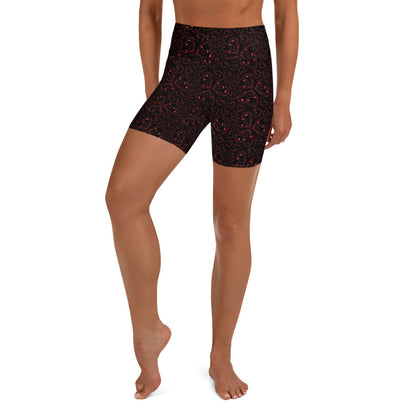 Lovely Hearts Black Yoga Shorts