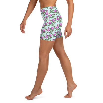 Floral Noir Yoga Shorts