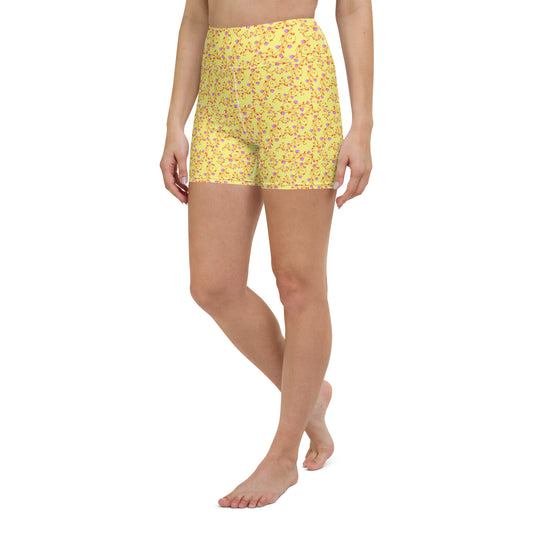 High-Waisted Dolly Floral Yoga Shorts