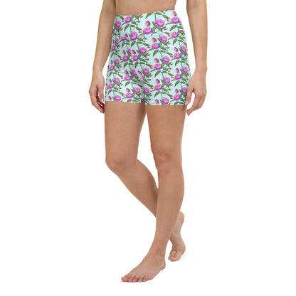 Floral Noir Yoga Shorts