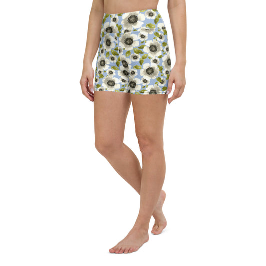 Celestial Petal High-waisted Yoga Shorts