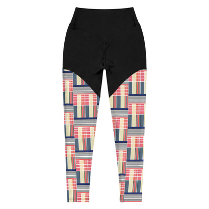 Pixel Plaid High-Waisted Sports Leggings