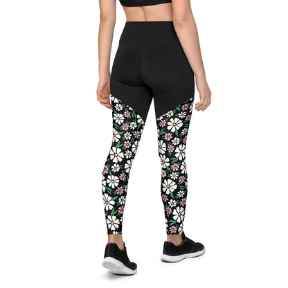 Blooming Buds High-Waisted Sports Leggings