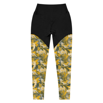 Elegant Marble Essence High-Waisted Sports Leggings