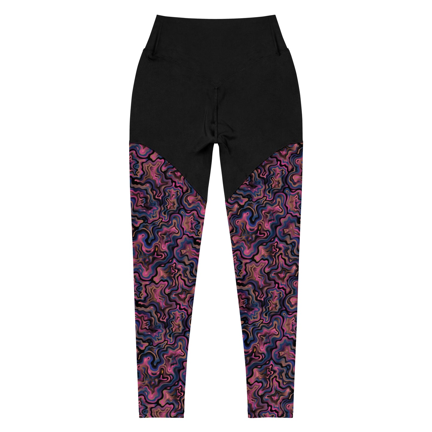 Marble Mirage High-Waisted Sports Leggings