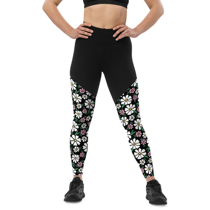 Blooming Buds High-Waisted Sports Leggings