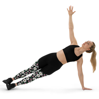 Blooming Buds High-Waisted Sports Leggings