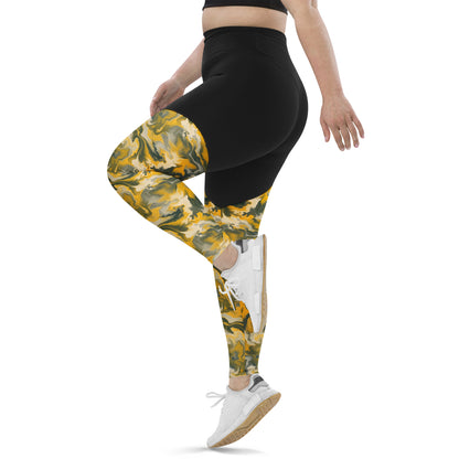 Elegant Marble Essence High-Waisted Sports Leggings