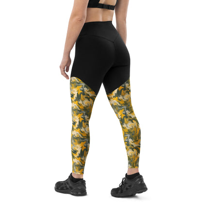 Elegant Marble Essence High-Waisted Sports Leggings