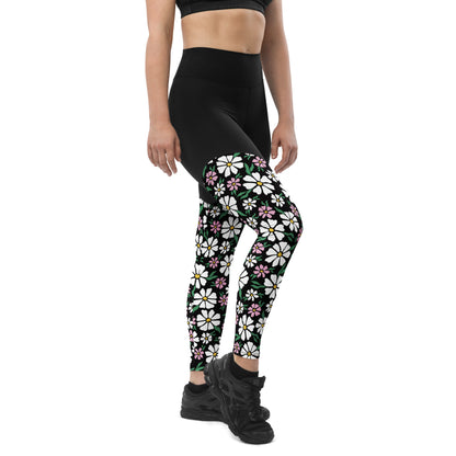 Blooming Buds High-Waisted Sports Leggings