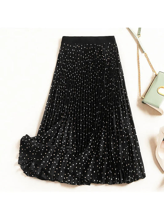 Autumn Elegance Velvet Pleated Skirts