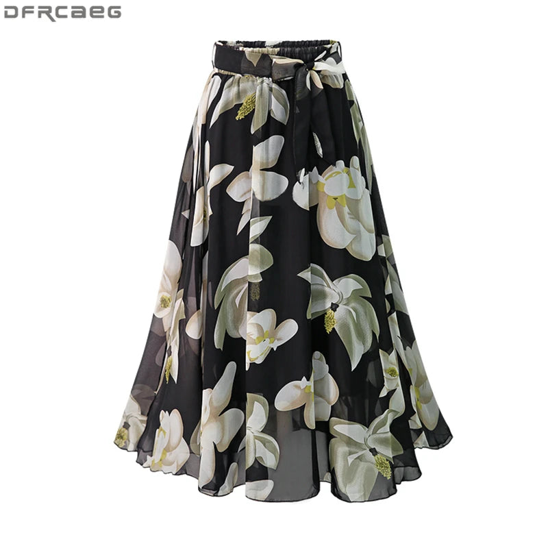 Floral Breeze New Plus Size Chiffon Skirts