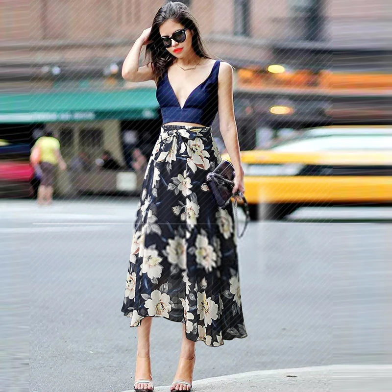 Floral Breeze New Plus Size Chiffon Skirts